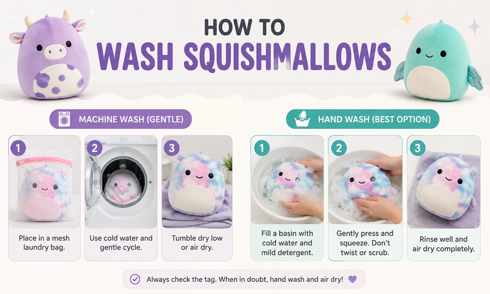 how to wash squishmallows